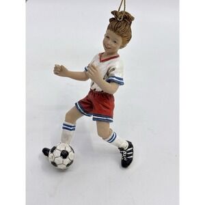 Kurt S Adler Christmas Ornament Girl Soccer Player Red